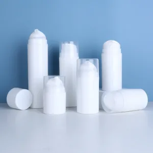White PP Shoulder Vacuum Lotion Dispensing Bottle