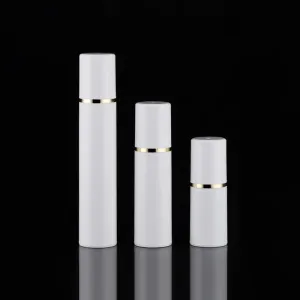 50ML PP White Airless Lotion Bottle Gold Border
