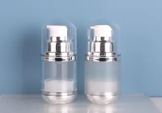 30ml 50ml Frost Airless Pump Plastic Bottle Electroplate Skin Care Serum Cosmetic Packaging