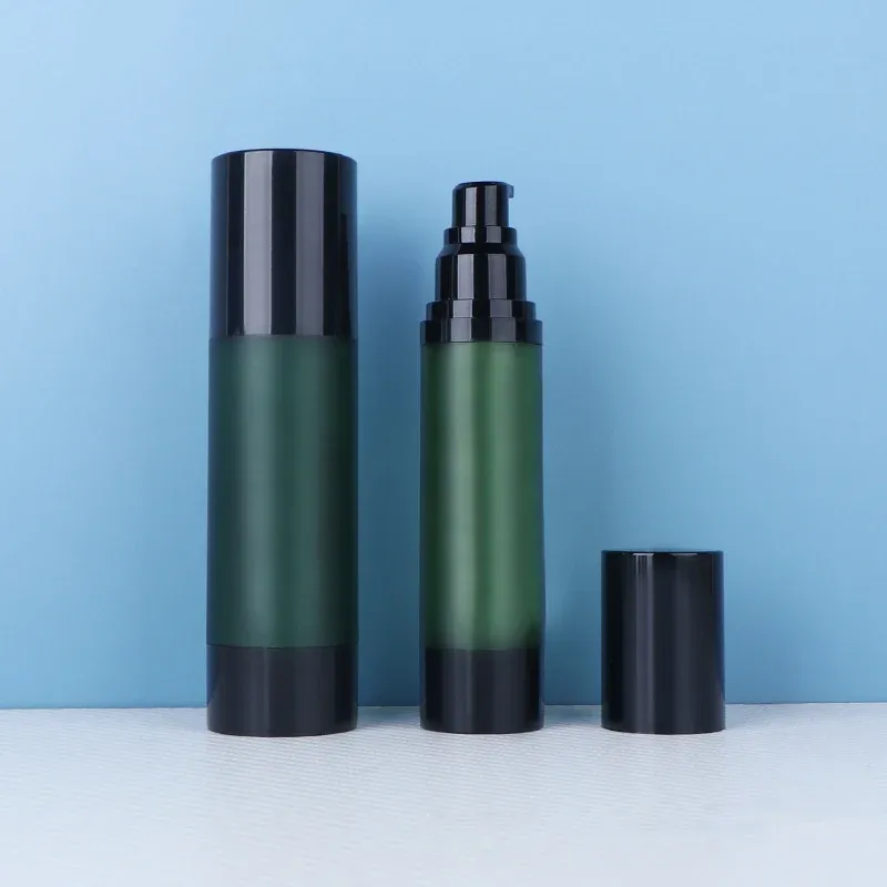 50ml 100ml Matte Green Plastic Pump Lotion Airless Bottle