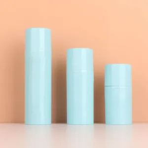 Light Blue Fat Type PP Cosmetics Airless Bottle 30ml 50ml