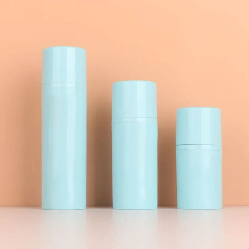 Light Blue Fat Type PP Cosmetics Airless Bottle 30ml 50ml