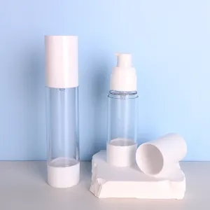 15ml 30ml 50ml AS Transparent White Airless Pump Bottle