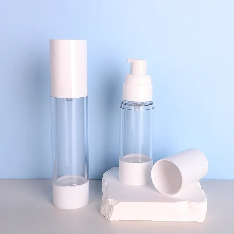 15ml 30ml 50ml AS Transparent White Airless Pump Bottle