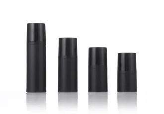 Black Frosted Cylinder PP AS Airless Pump Bottle