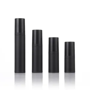 Black Frosted Cylinder PP AS Airless Pump Bottle
