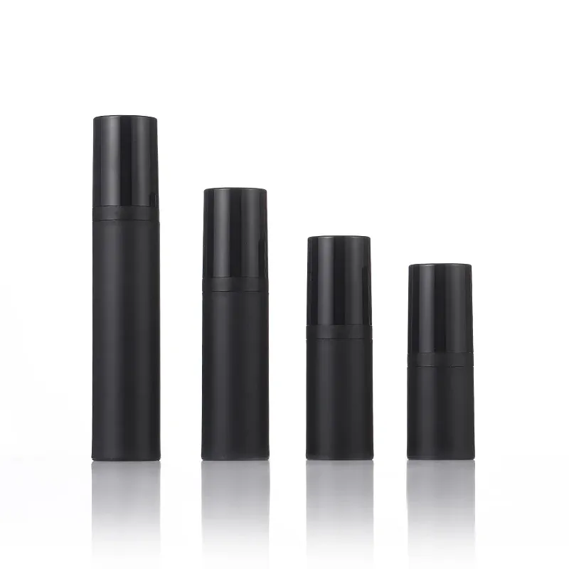 Black Frosted Cylinder PP AS Airless Pump Bottle