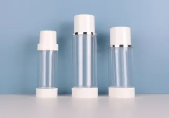 120ml Airless Pump Spray Bottle Half Hood Silver Edge 