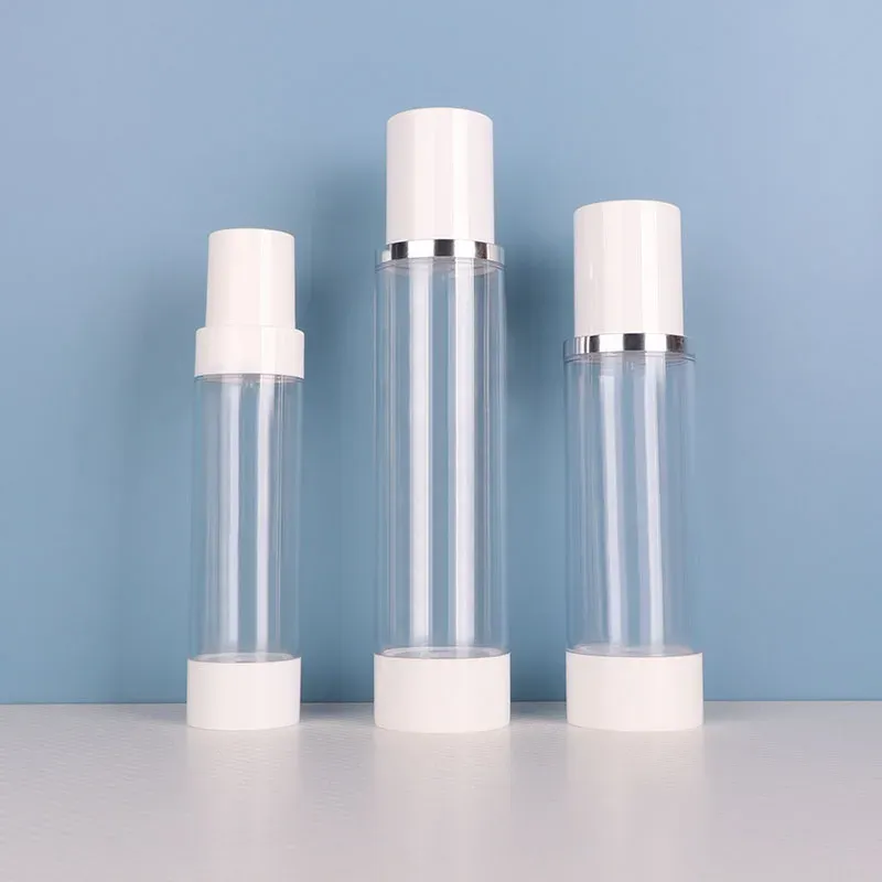 120ml Airless Pump Spray Bottle Half Hood Silver Edge 