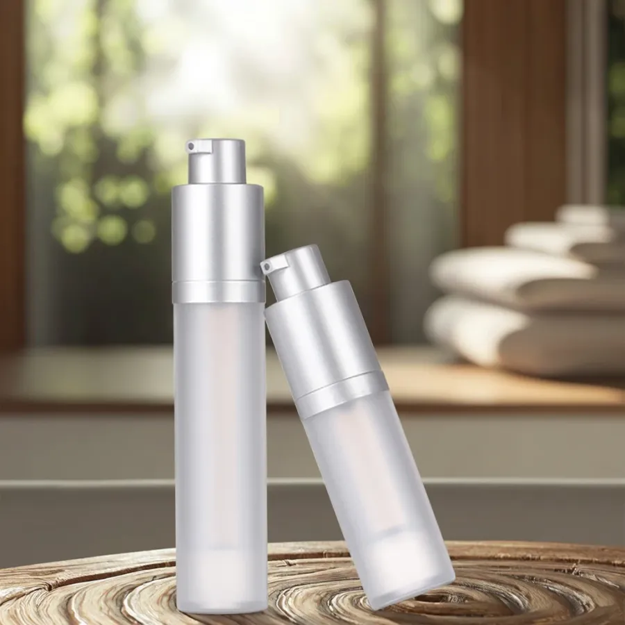 Frosted PP Skin Care Serum Lotion Bottle Rotating Lift Airless Pump