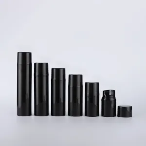 100ml Black Flat Airless Pump Bottle Wholesale Plastic PP 
