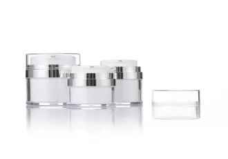 15ml 30ml 50ml White Silver Pump Airless Jar Airless Pump Bottle