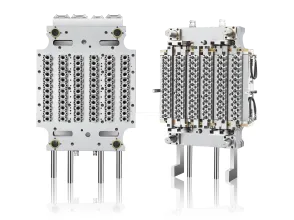 Pin valve preform injection mould