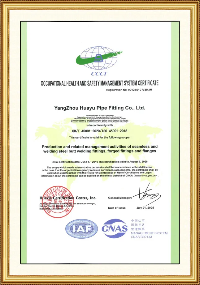 Occupational Health and Safety Managemebt System Certificate ﻿