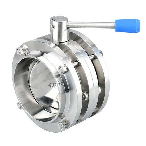 Sanitary three-piraso pull hawakan welded butterfly valve