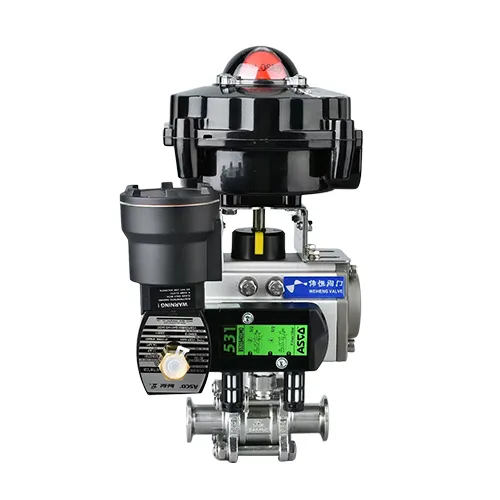 Pneumatic three-piece ball valve