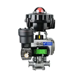 Valvola a sfera pneumatica in tre pezzi