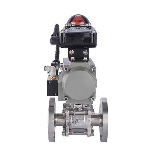 वायवीय सिग्नल फीडबैक तीन-टुकड़ा निकला हुआ किनारा गेंद वाल्व