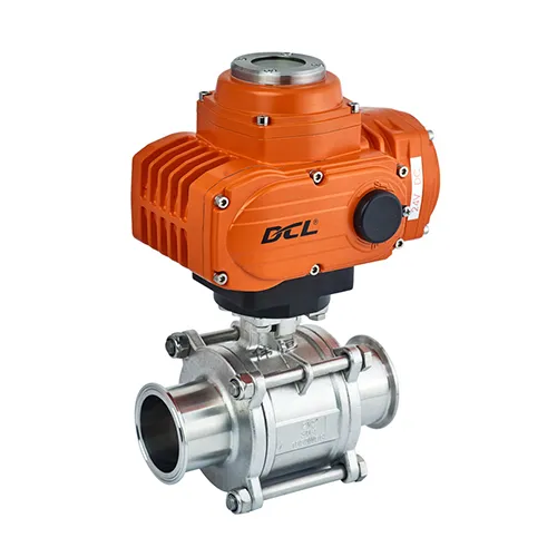 Electric three-piece quick-card ball valve