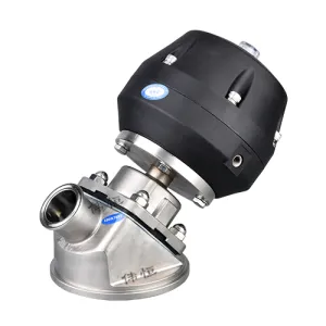 Pneumatic head tank bottom diaphragm valve