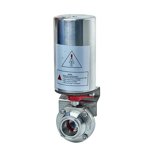 Pneumatic stainless steel cylindrical actuator butterfly valve