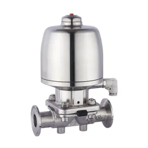 Vanne à membrane à dégagement rapide, actionneur pneumatique en acier inoxydable