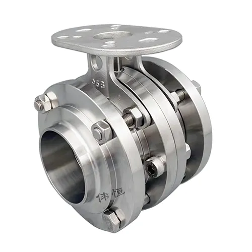Welded three-piraso high-platform butterfly valve