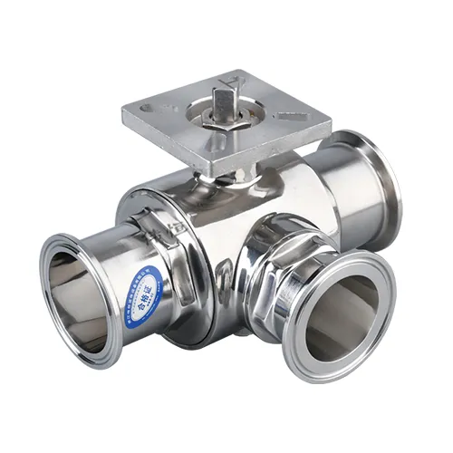 Sanitary high-platform three-way ball valve