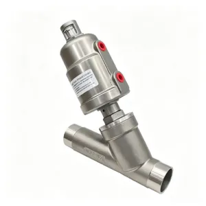 Welded angle seat valve stainless steel head