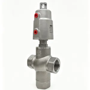 S-shaped three-way threaded angle seat valve plastic head
