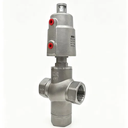 S-shaped three-way threaded angle seat valve plastic head