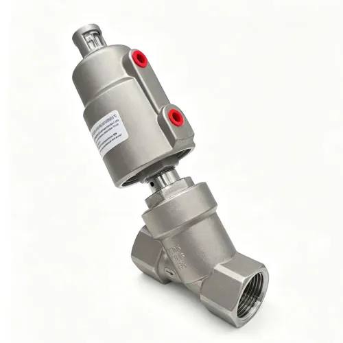 304 stainless steel S‑shaped threaded pneumatic angle seat valve