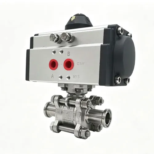 Pneumatic three-piece quick-install ball valve