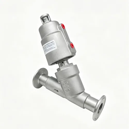 tri clamp pneumatic angle seat valve stainless steel actuator