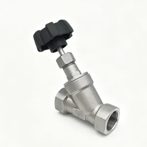 Manual threaded angle seat valve