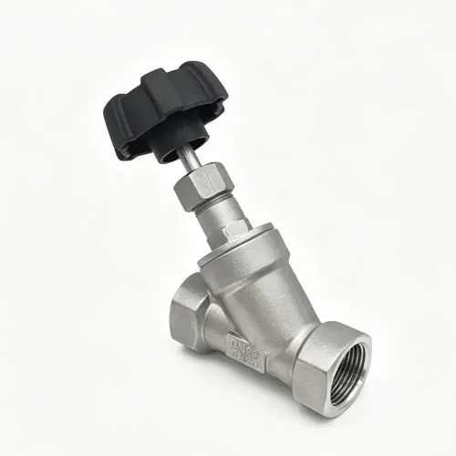 Manual threaded angle seat valve