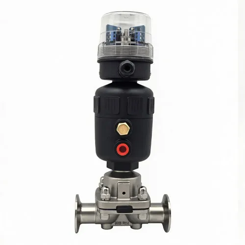 Pneumatic quick installation diaphragm valve - feedback device