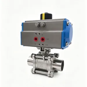 Pneumatic three-piece welded ball valve