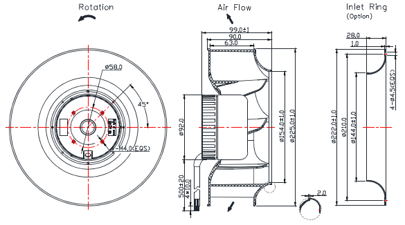 Centrifugal Fan 225*90mm