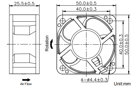 Axial Fan 50*50*25mm