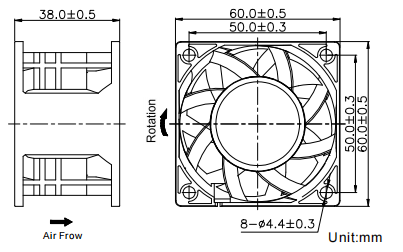 EC series Boosting Fan 60*60*38mm