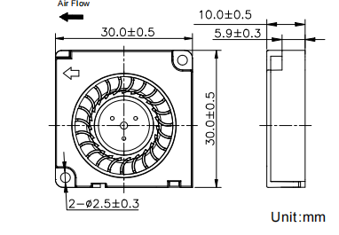  Blower Fan 30*30*10mm