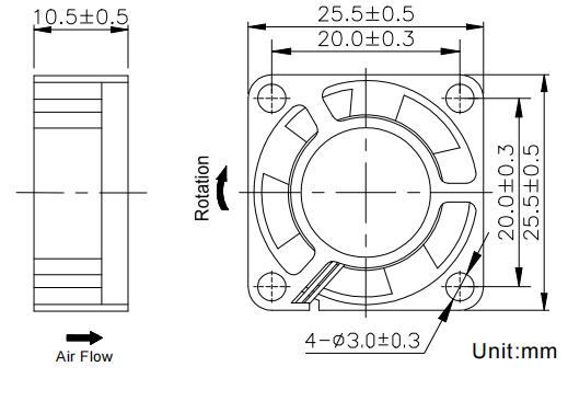 Axial Fan 25*25*10mm