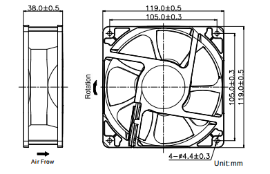 EC series Axial Fan 120*120*38mm