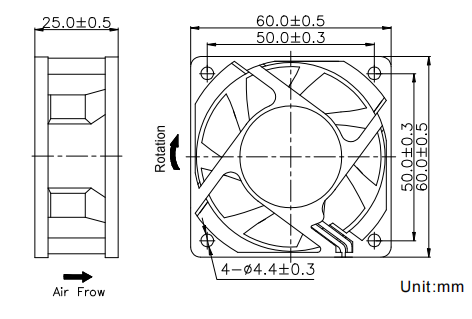 Axial Fan 60*60*25mm