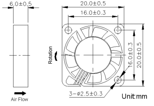 Axial Fan 20*20*6mm