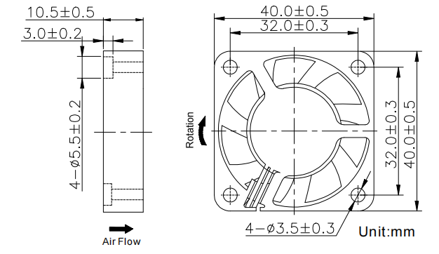 Axial Fan 40*40*10mm