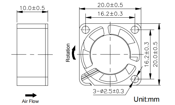 Axial Fan 20*20*10mm
