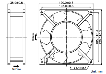 EC series Axial Fan 120*120*38mm