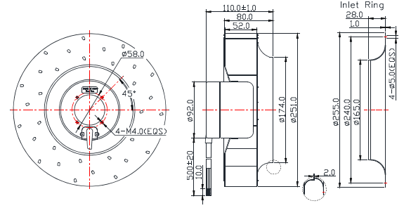 Centrifugal Fan 250*80mm